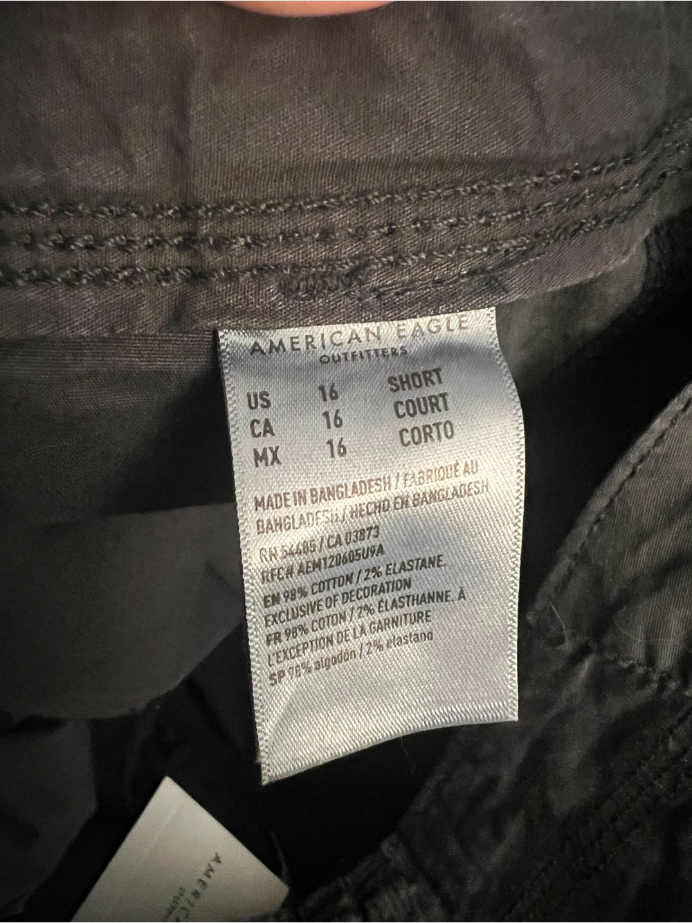 NWT American Eagle Baggy Jogger Stretch Black Cargo Pants - Picture 6 of 7